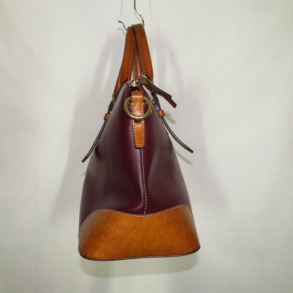 Dooney & Bourke Two Tone Leather Large Satchel Bag Purse - Picture 6 of 14